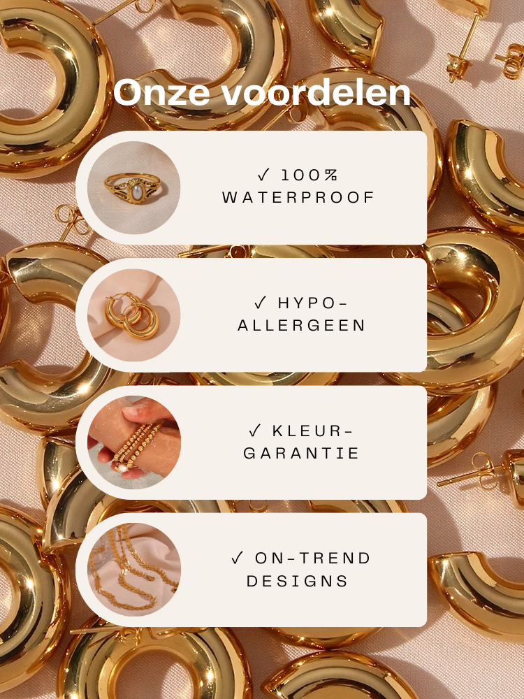 Billie 3-Laagse Oorringen Goud