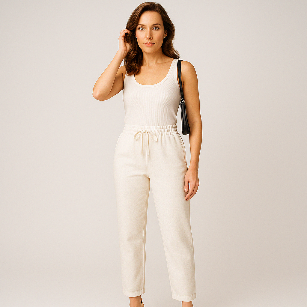 Virelle Linnen Damesbroek – Comfortabele broek met hoge taille en trekkoord