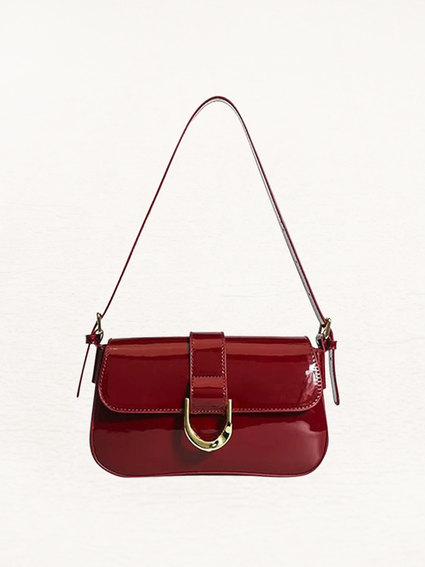 Beatrice Patent Leren Schoudertas Dames | Handtas | Design Crossbody Tas Burgundy Rood
