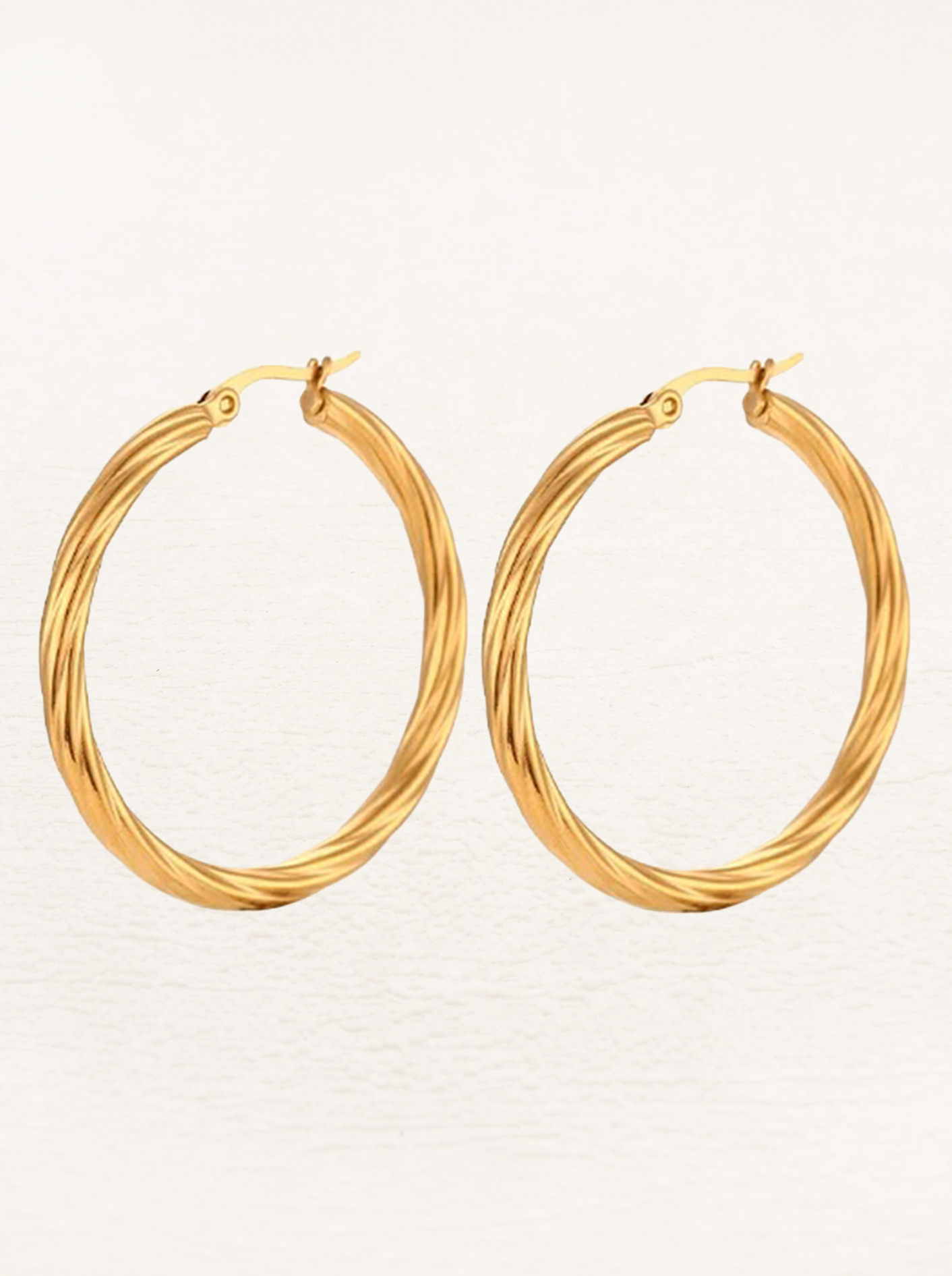 Blake Gedraaide Oorringen Goud 40 mm