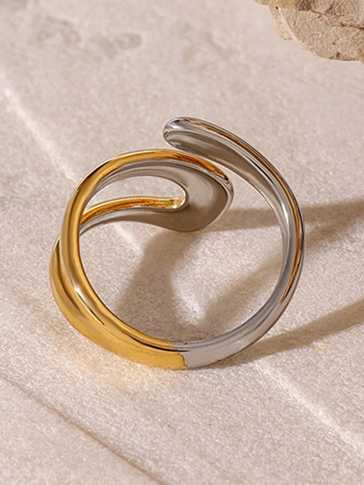Bree Verstelbare Twist Ring Goud-Zilver
