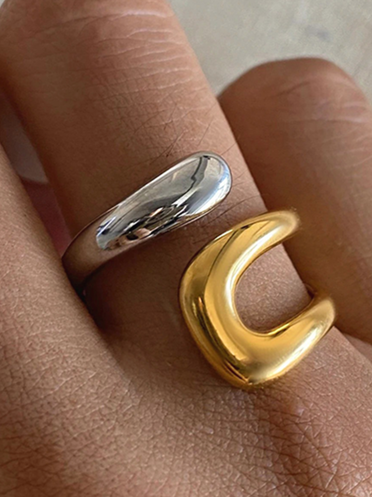 Bree Verstelbare Twist Ring Goud-Zilver
