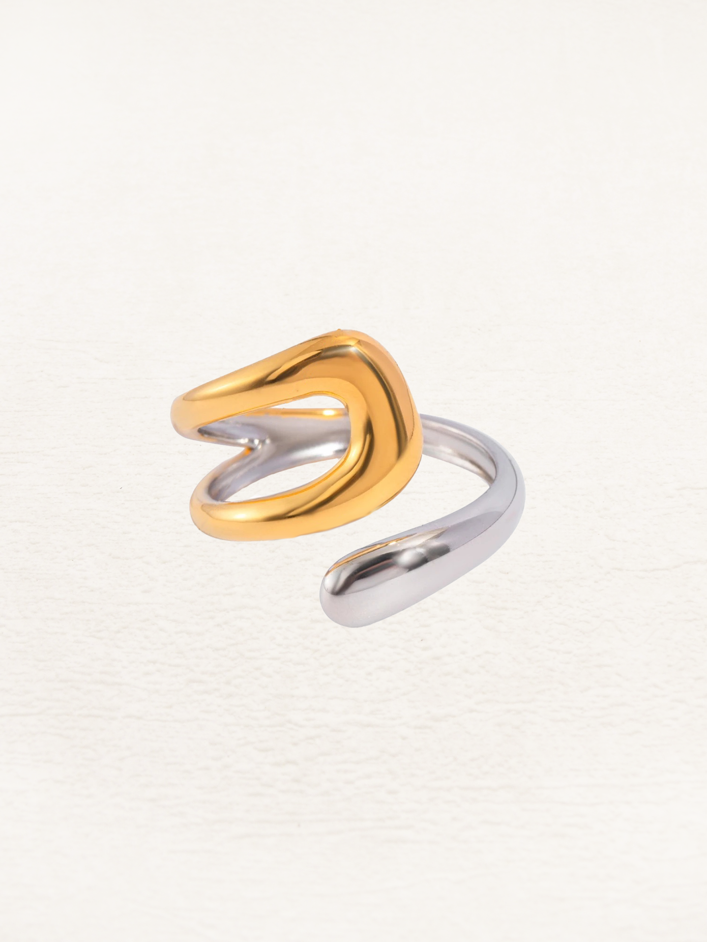 Bree Verstelbare Twist Ring Goud-Zilver