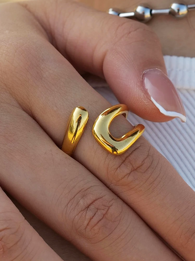 Bree Verstelbare Twist Ring Goud