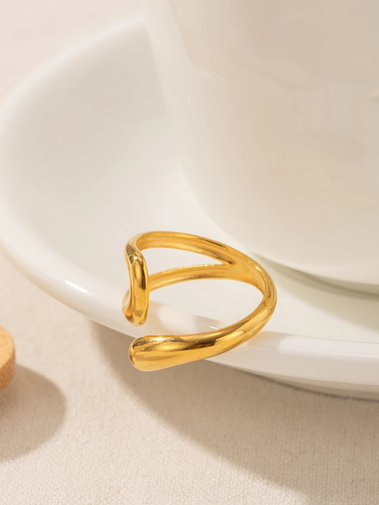 Bree Verstelbare Twist Ring Goud