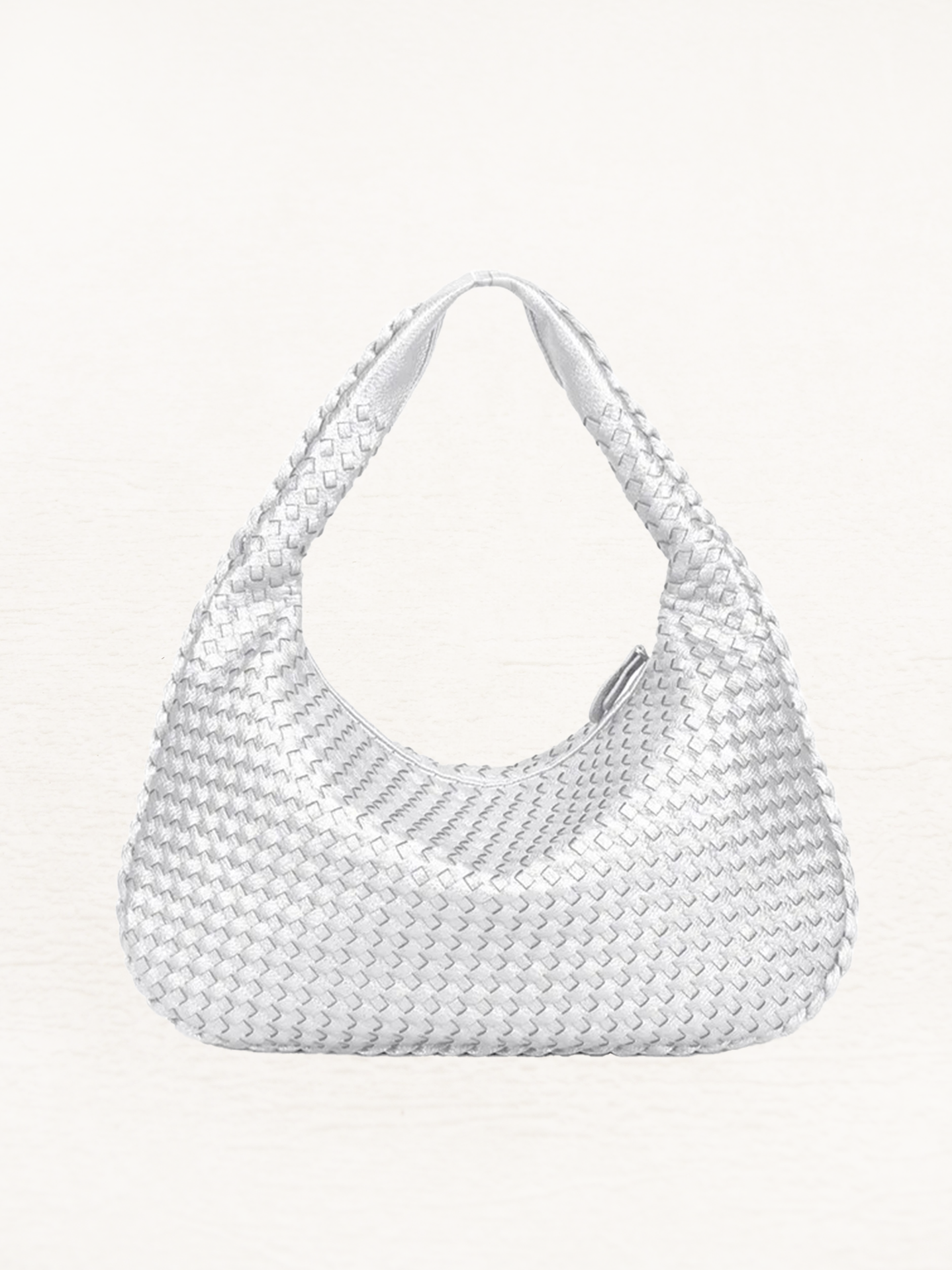 Brianna Gevlochten Schoudertas Dames | Handtas | Design Tas Zilver
