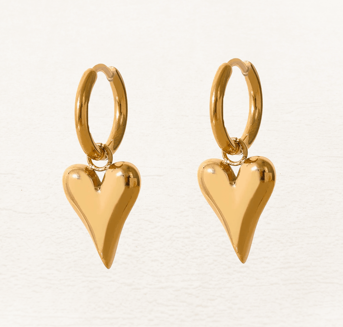 Camille Heart Hoops - Rosa Jewels