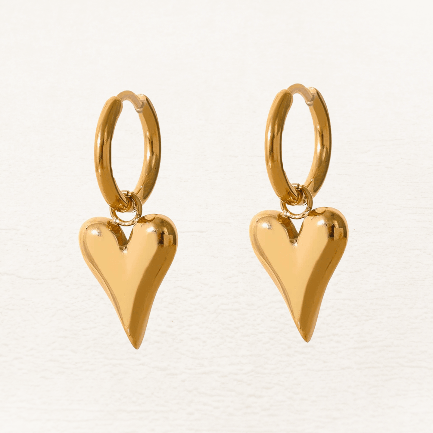 Camille Heart Hoops - Rosa Jewels