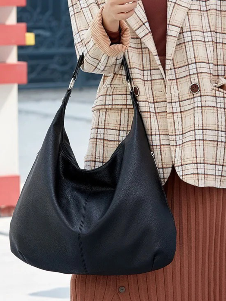 Carmen Zachte Leren Schoudertas | Handtas | Design Shopper | Hobo Tas