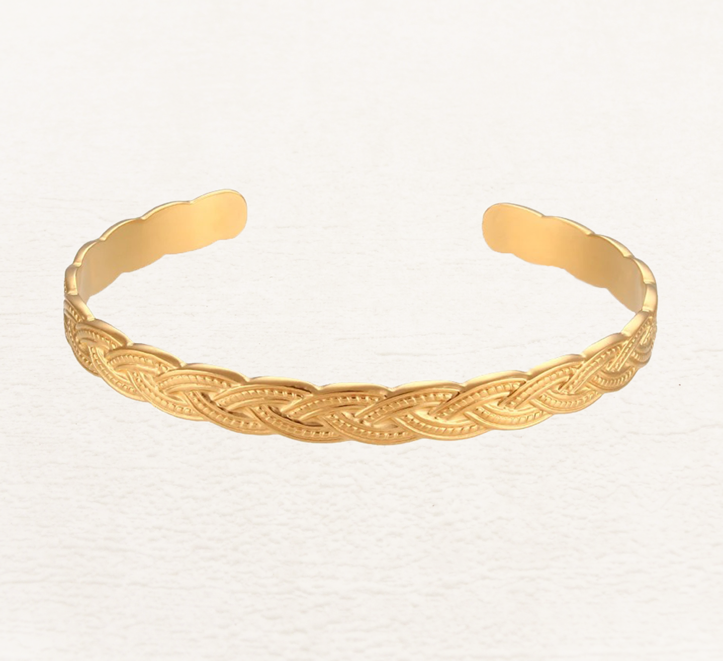 Claire Gevlochten Bangle Goud - Rosa Jewels