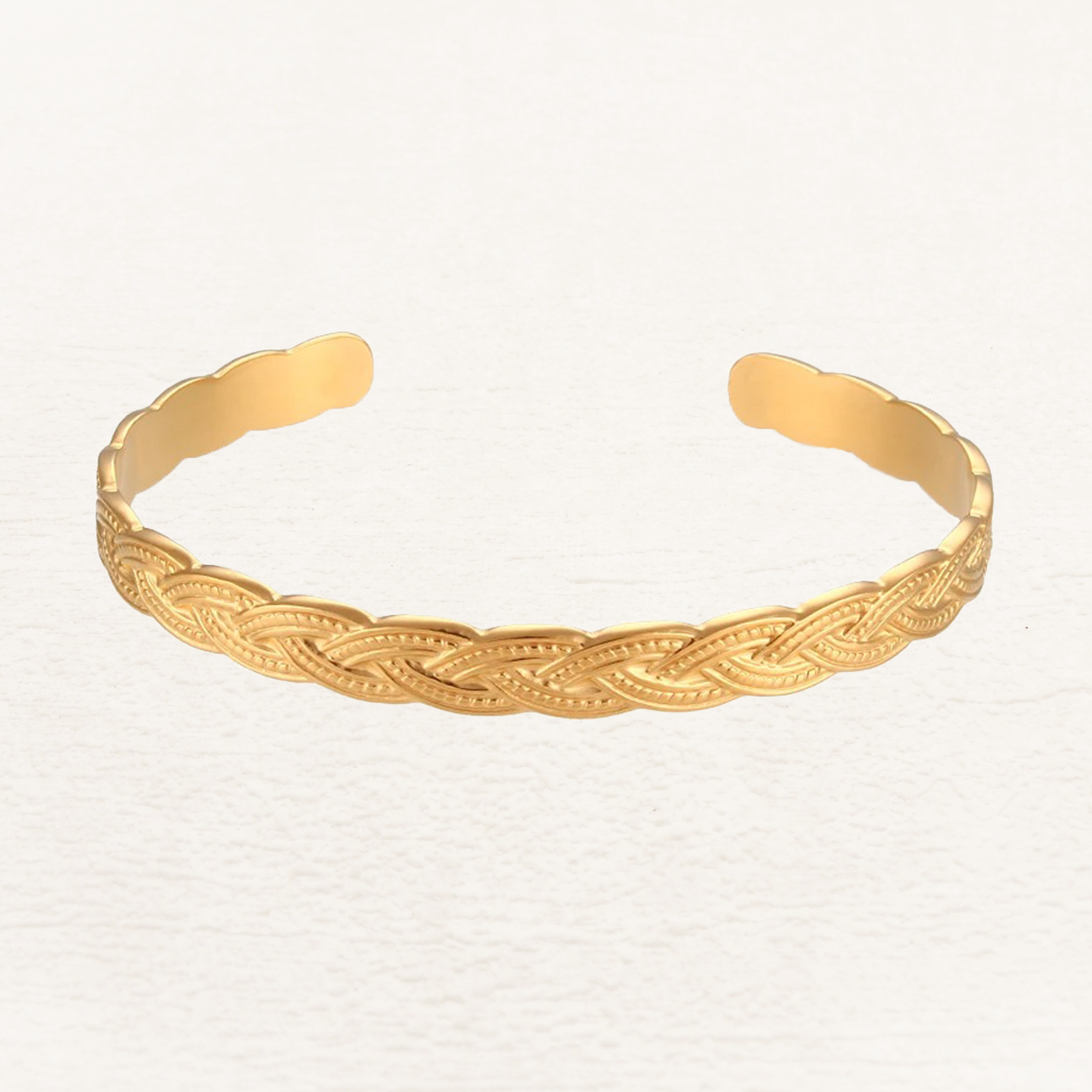 Claire Gevlochten Bangle Goud - Rosa Jewels