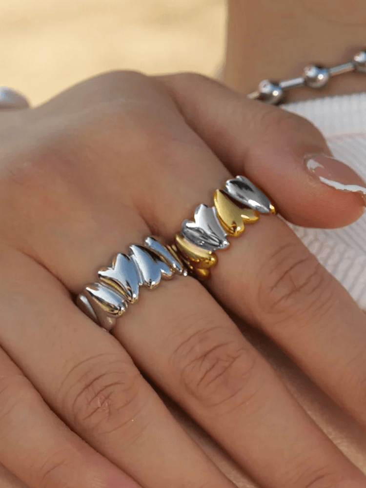 Delilah Chunky Hartjes Ring Goud-Zilver - Rosa Jewels