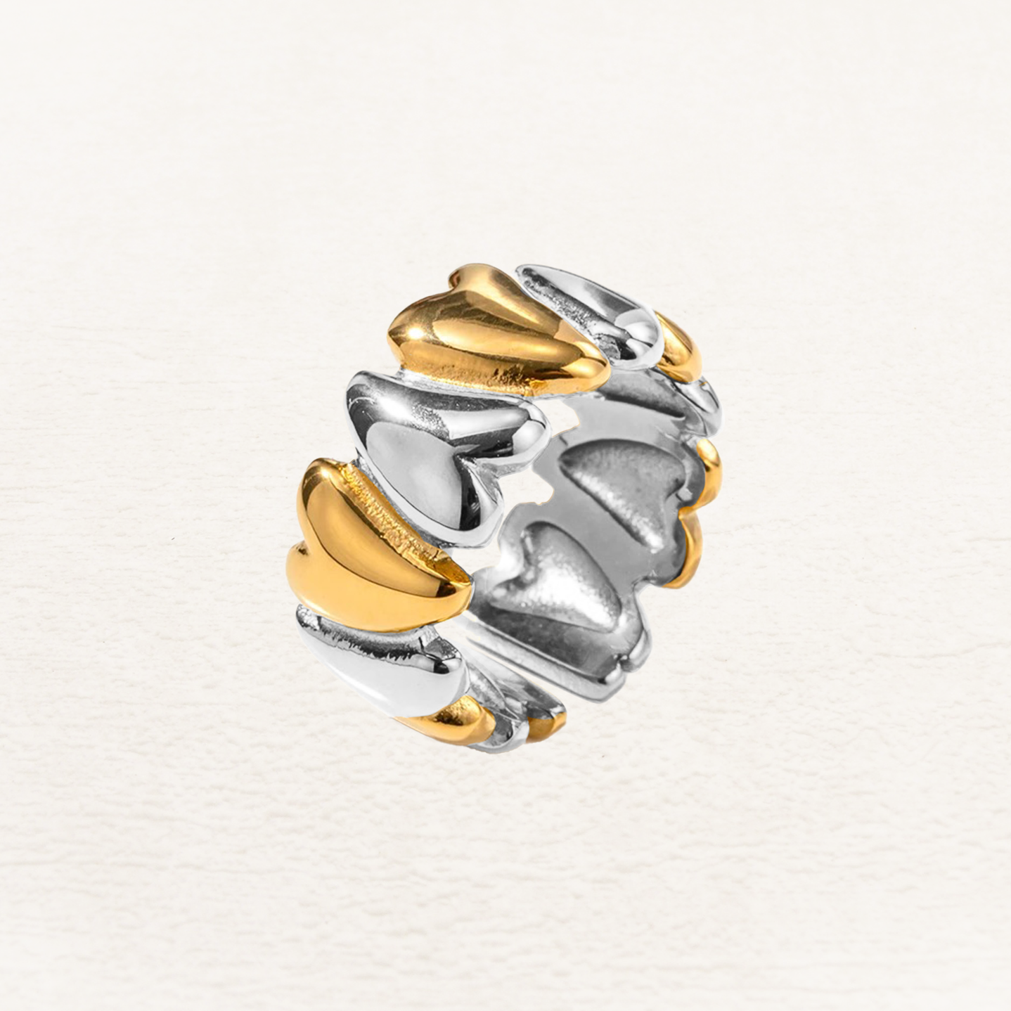 Delilah Chunky Hartjes Ring Goud-Zilver - Rosa Jewels