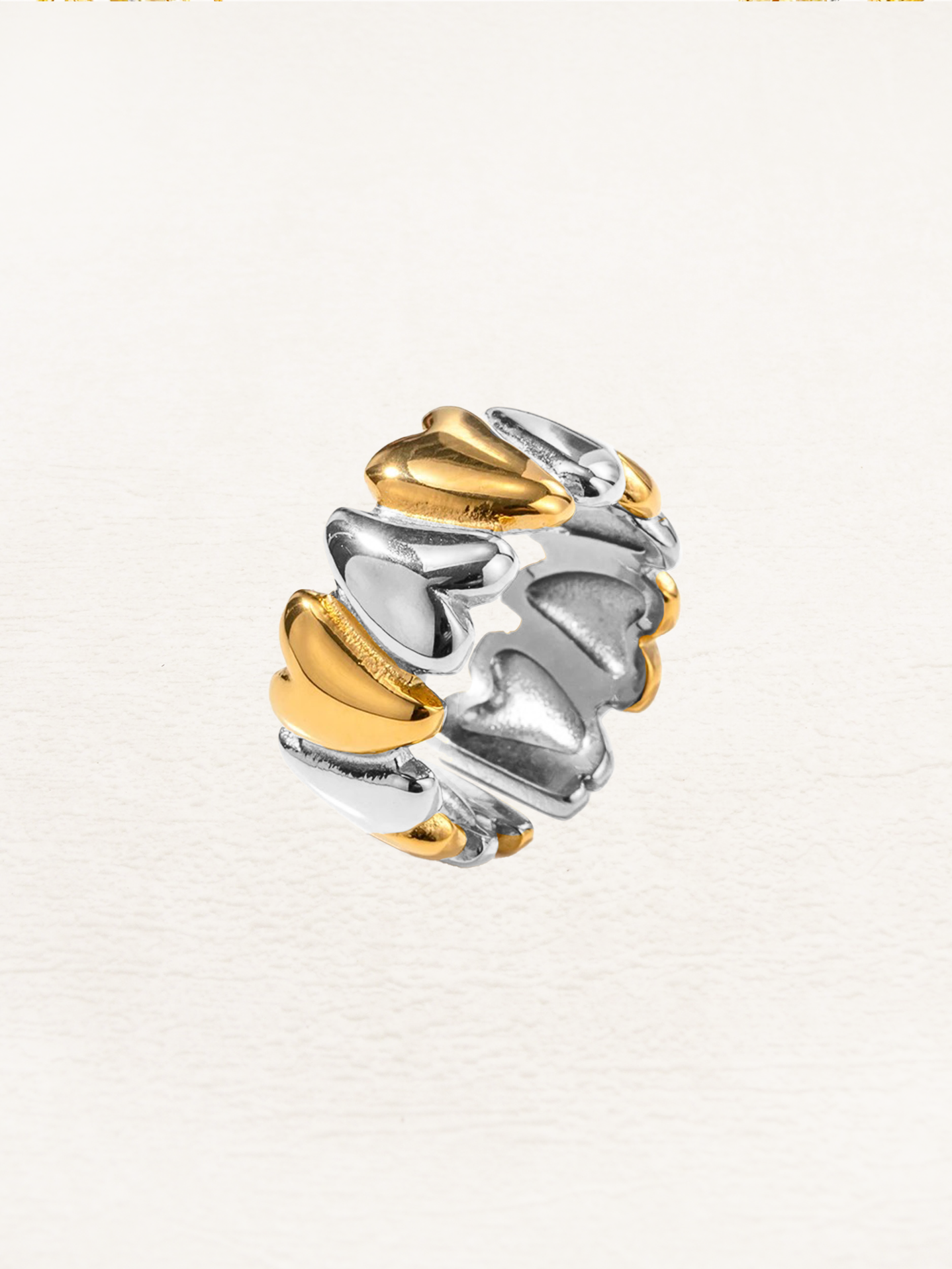 Delilah Chunky Hartjes Ring Goud-Zilver - Rosa Jewels