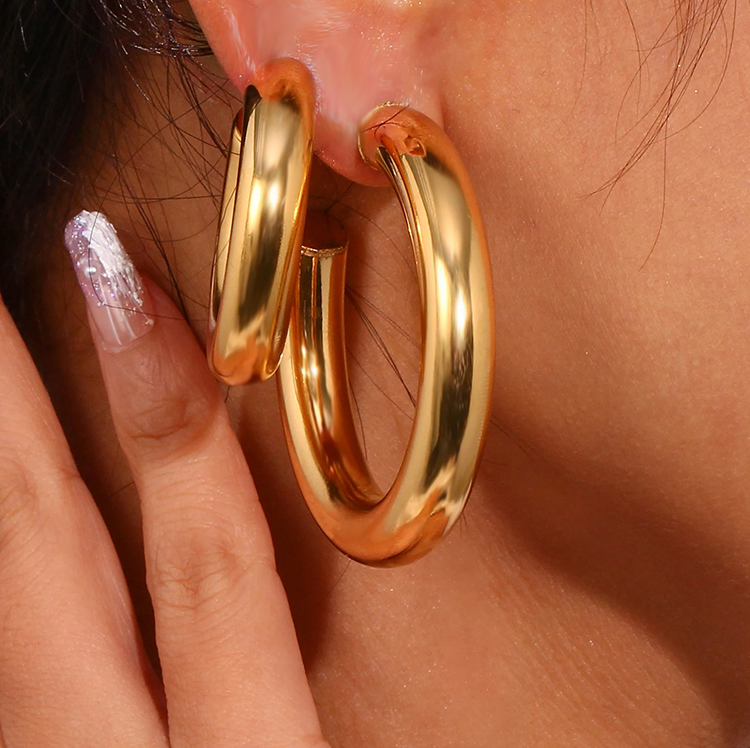 Demi Hoops 50 mm - Rosa Jewels