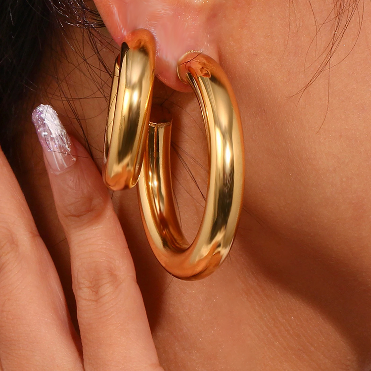 Demi Hoops 50 mm - Rosa Jewels