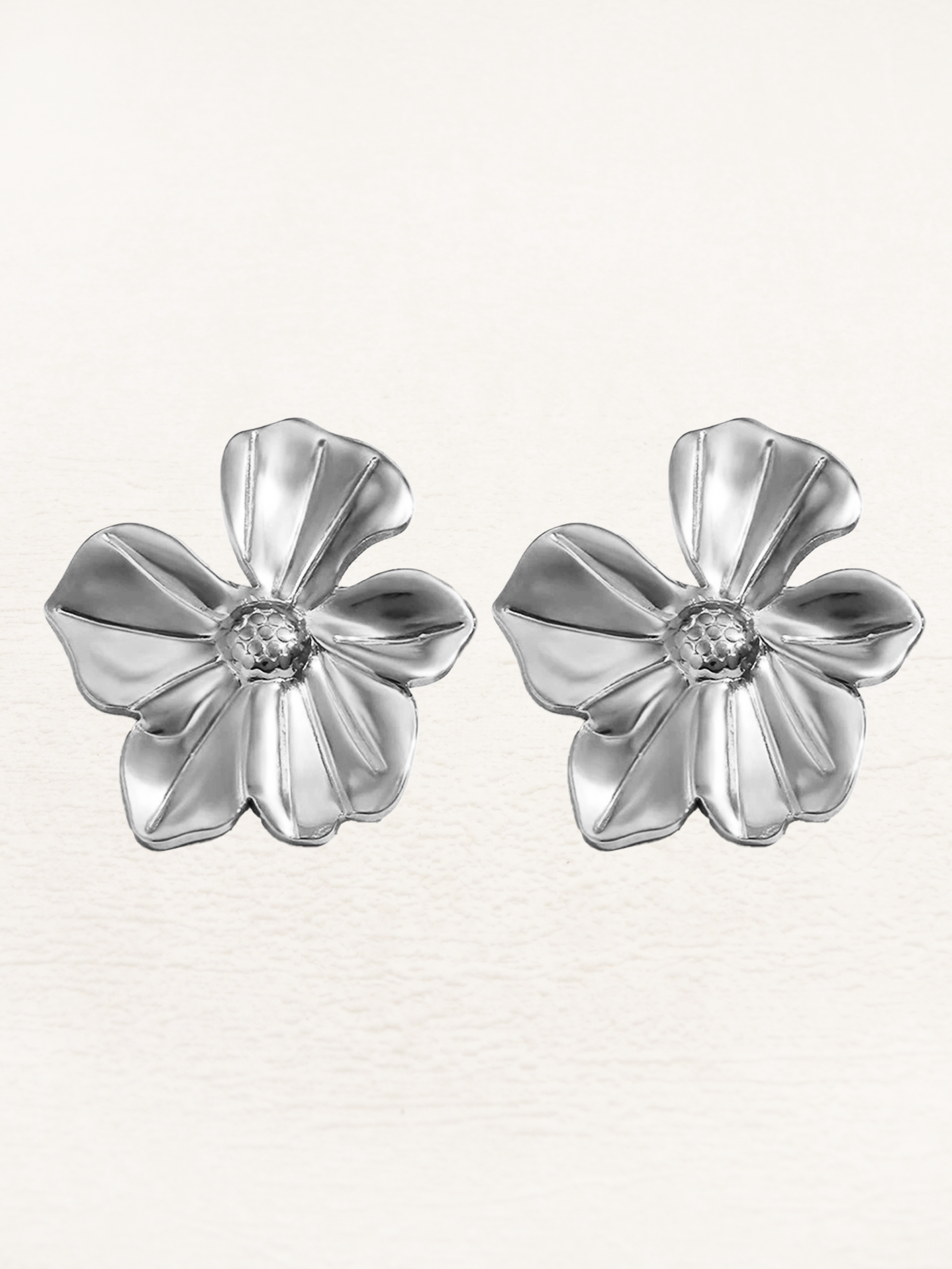 Diane Flower Blossom Bloemen Oorbellen Groot Zilver
