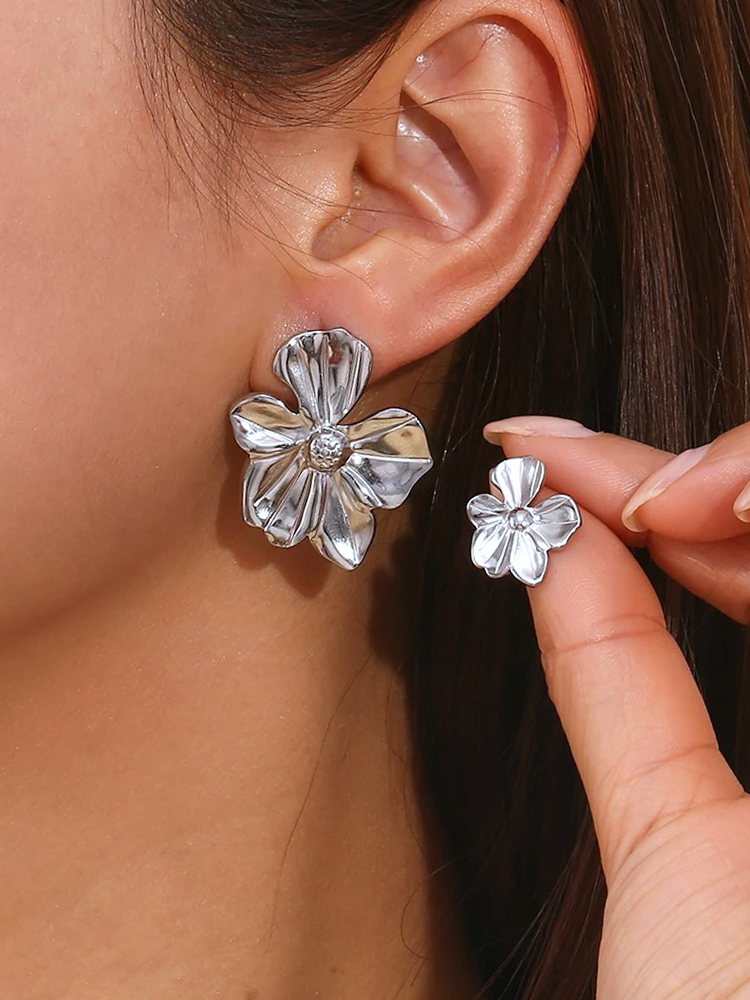 Diane Flower Blossom Bloemen Oorbellen Klein Zilver