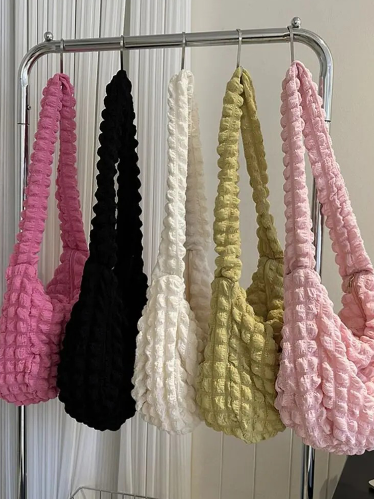 Drew Dames Geplooide Stoffen Schoudertas | Shopper Roze
