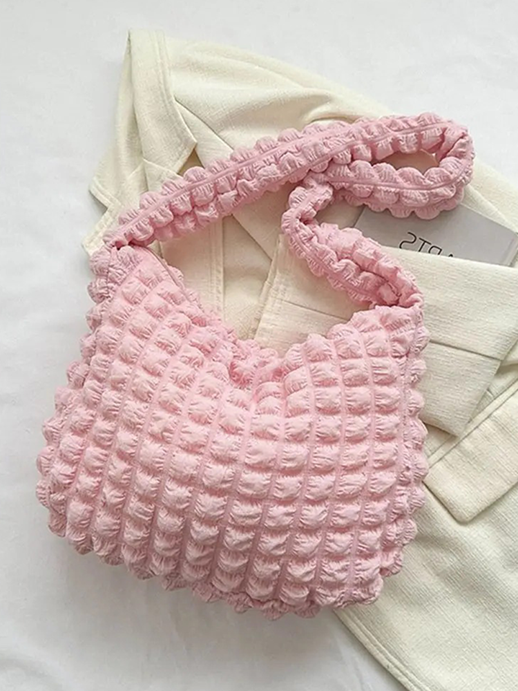 Drew Dames Geplooide Stoffen Schoudertas | Shopper Lichtroze