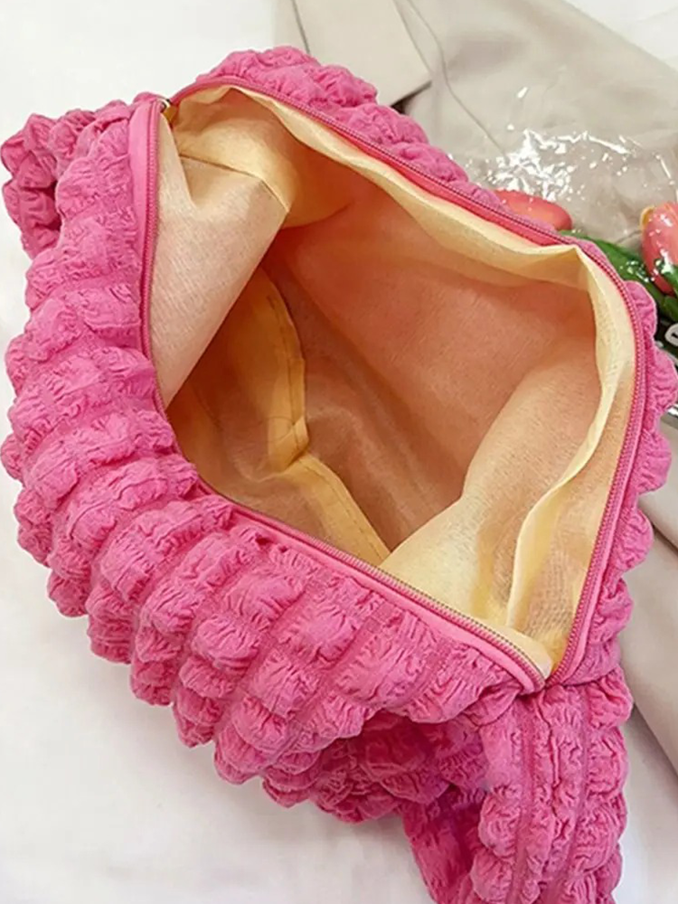Drew Dames Geplooide Stoffen Schoudertas | Shopper Roze