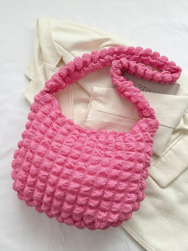 Drew Dames Geplooide Stoffen Schoudertas | Shopper Roze