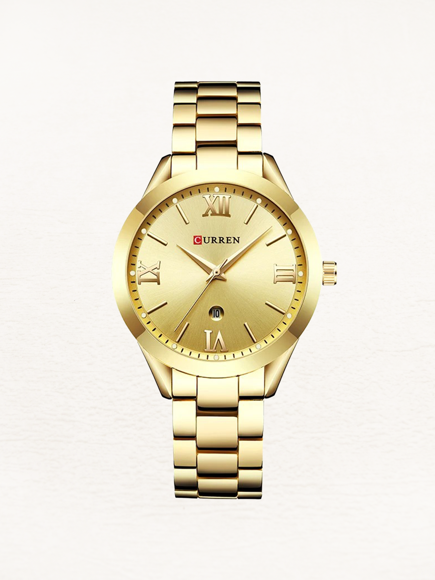 Ella RVS Dames Horloge Romijnse Cijfers Goud