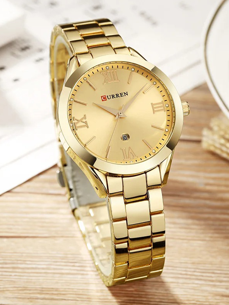 Ella RVS Dames Horloge Romijnse Cijfers Goud