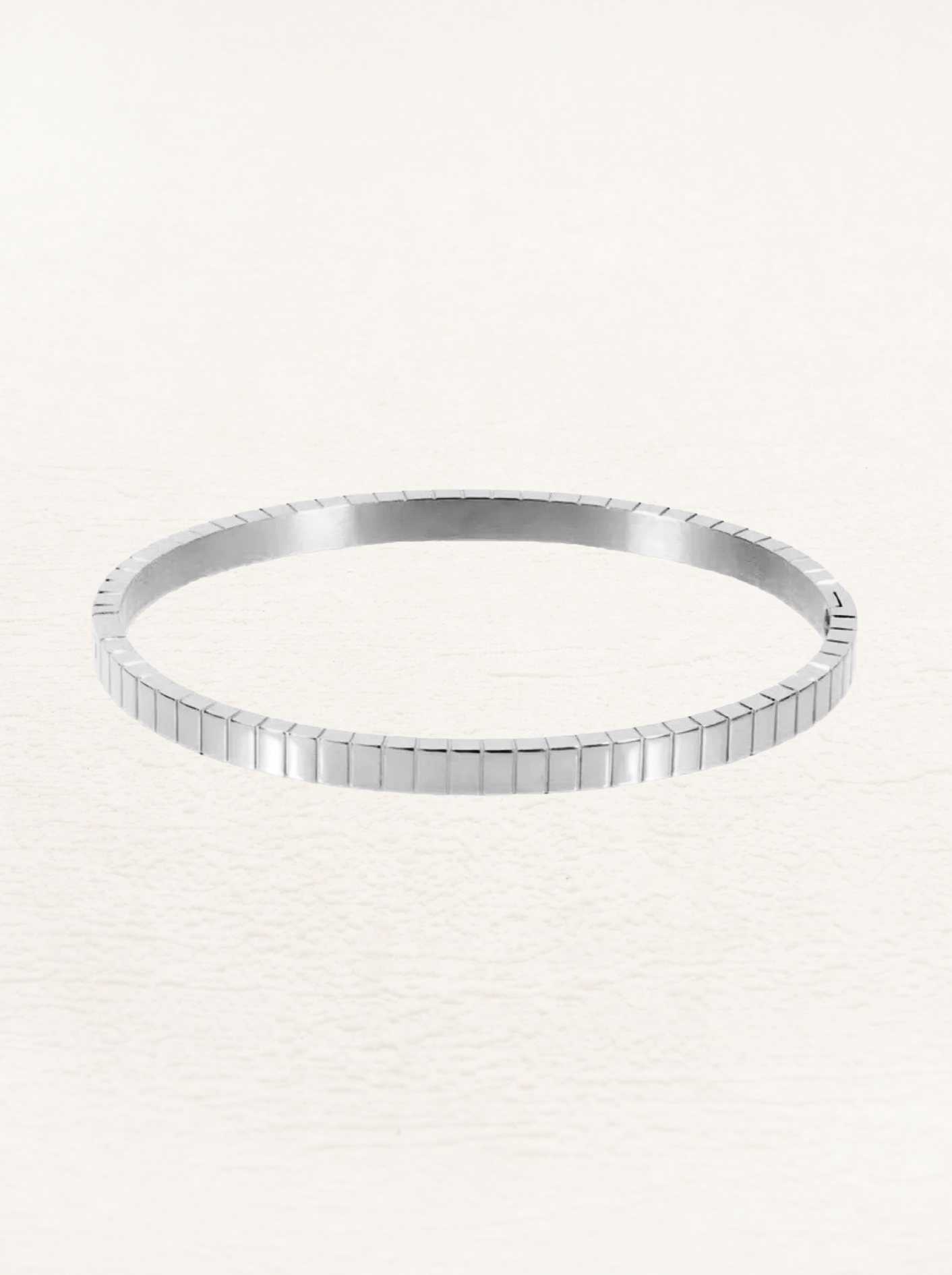 Famke Geblokte Bangle Zilver