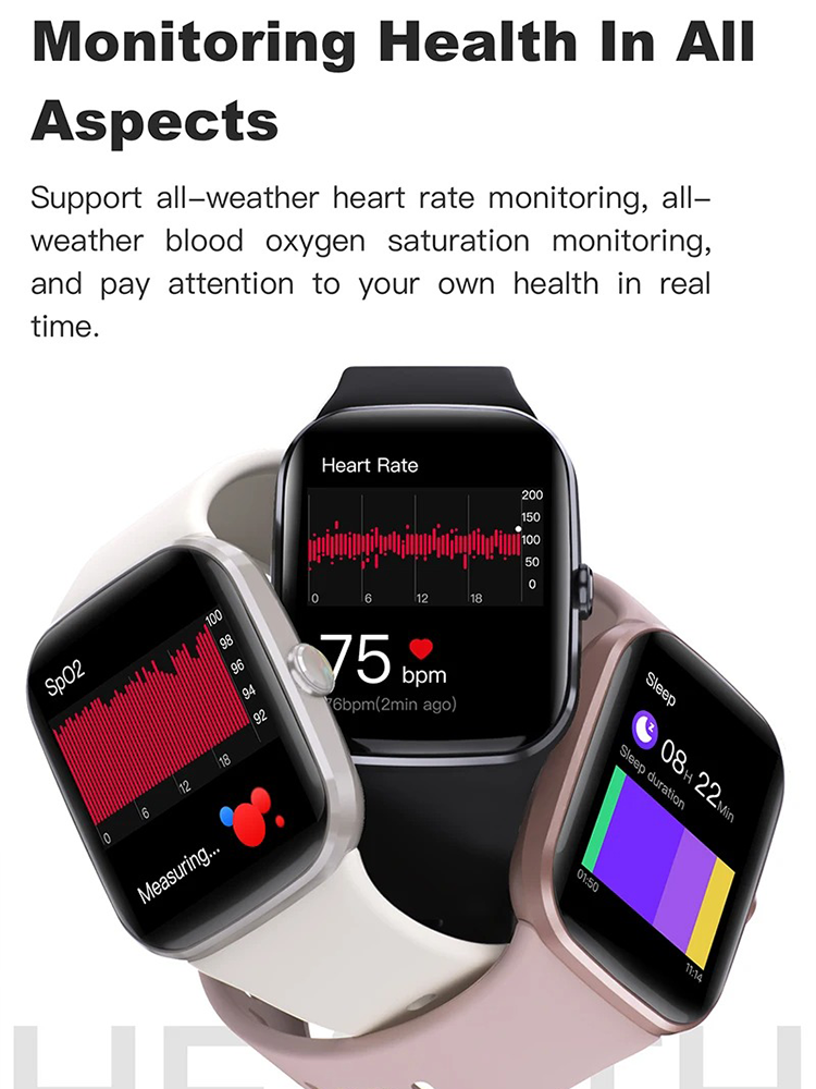 Fenna GPS Smartwatch Met Vierkante Kast | Bluetooth Horloge | Blauw