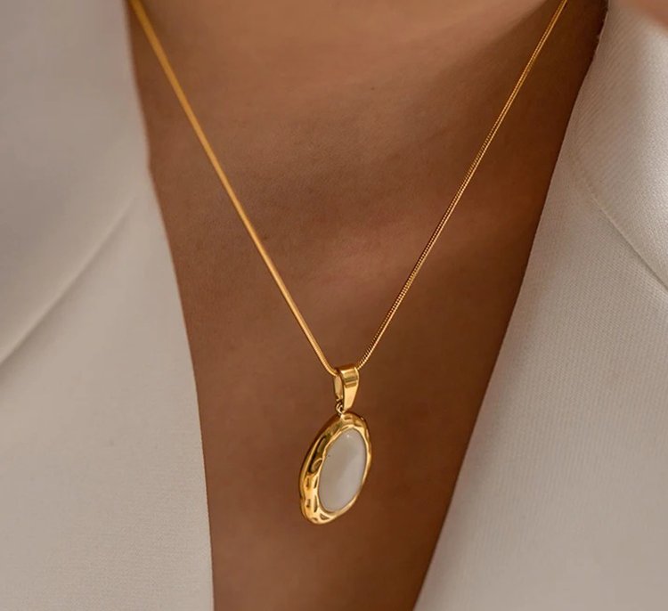 Fleur Opaal Ketting - Rosa Jewels