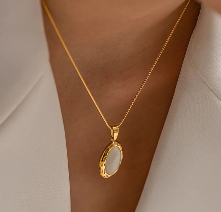 Fleur Opaal Ketting - Rosa Jewels