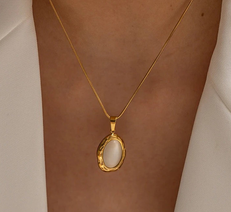 Fleur Opaal Ketting - Rosa Jewels