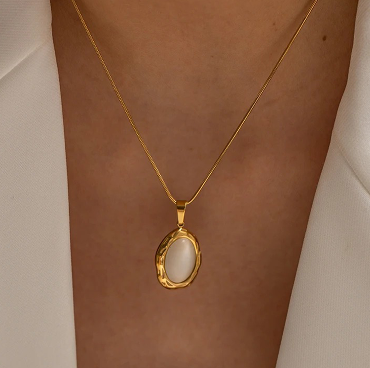 Fleur Opaal Ketting - Rosa Jewels