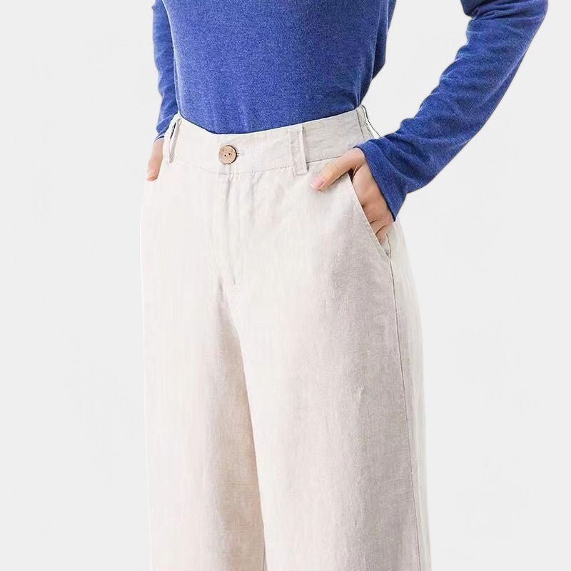 Virelle Pantalon - Linnen broek met rechte pijpen voor dames