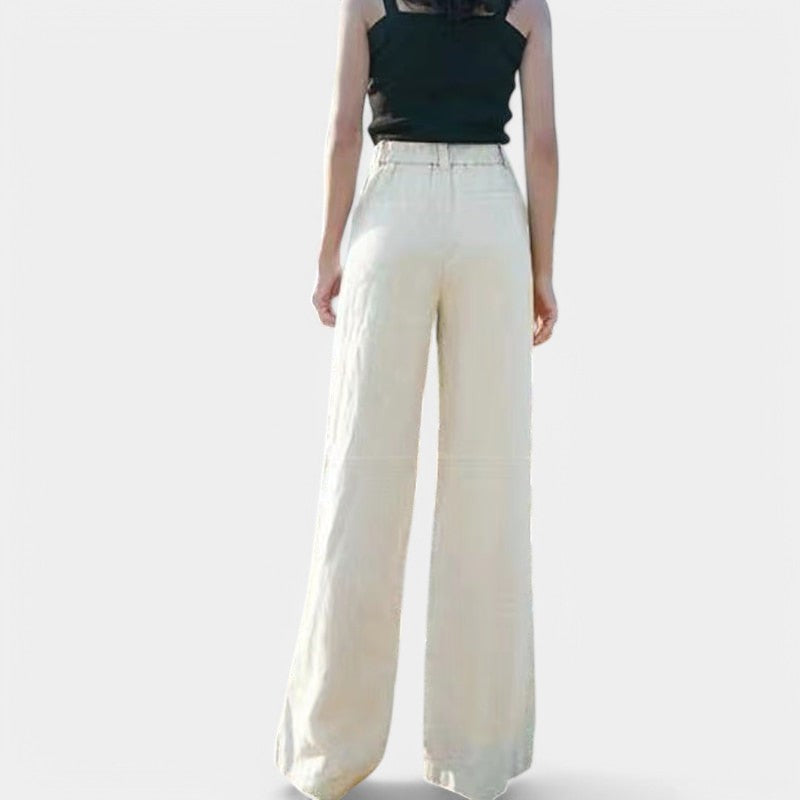 Virelle Pantalon - Linnen broek met rechte pijpen voor dames