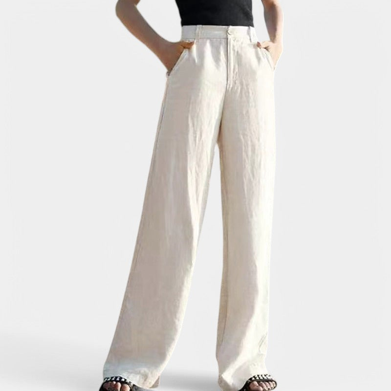 Virelle Pantalon - Linnen broek met rechte pijpen voor dames
