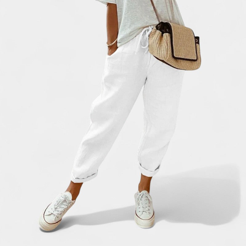 Virelle Broek - Dames driekwart linnen broek voor de zomer