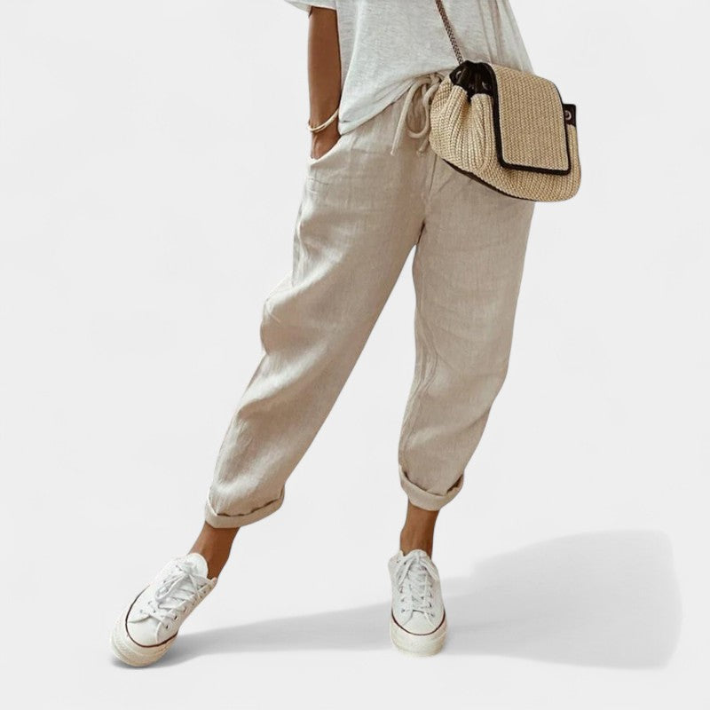 Virelle Broek - Dames driekwart linnen broek voor de zomer