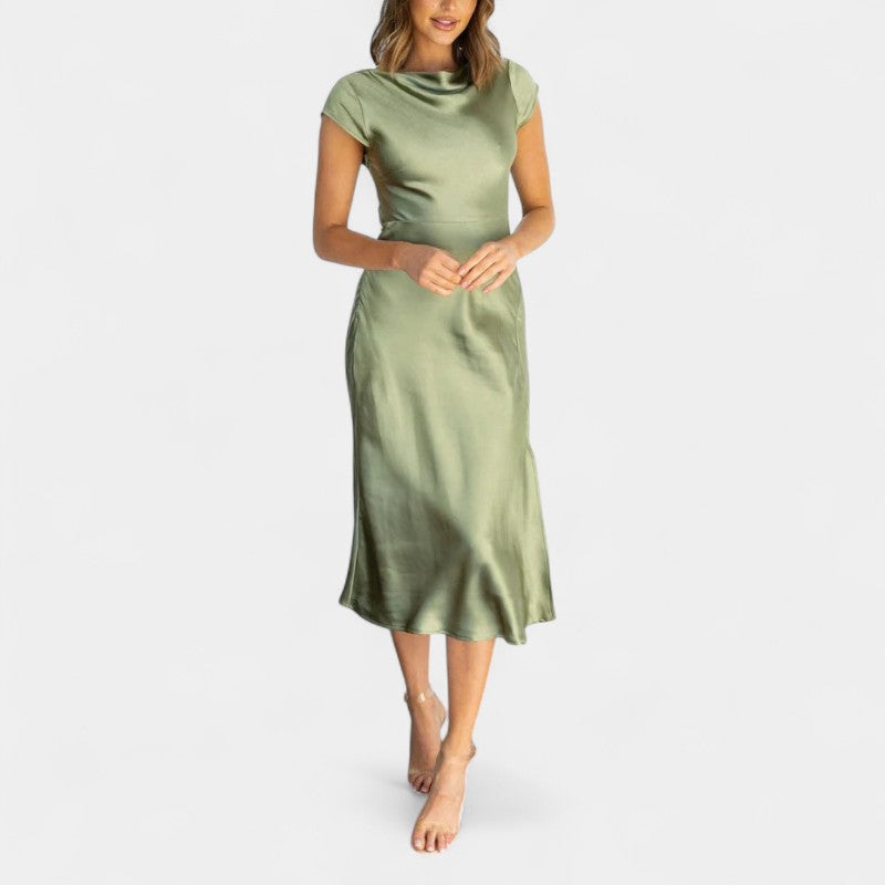 Virelle Lange Jurk - Casual midi dress katoen linnen zomerjurk voor dames