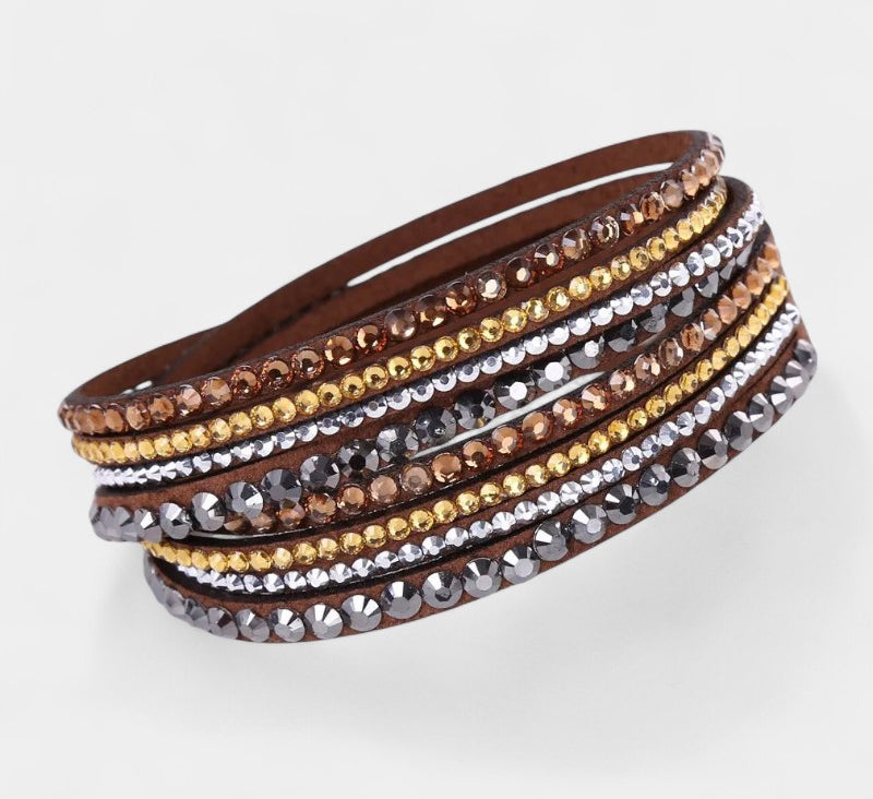 Virelle-Fashion Unisex Bracelet All-year-Virelle Armband - Multi-layer rhinestone band met elegante uitstraling