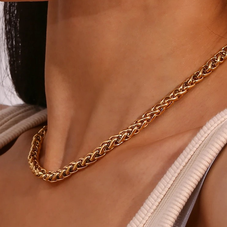 Isadora Gevlochten Chain Ketting - Rosa Jewels