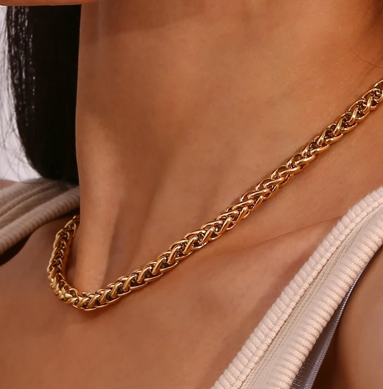 Isadora Gevlochten Chain Ketting - Rosa Jewels
