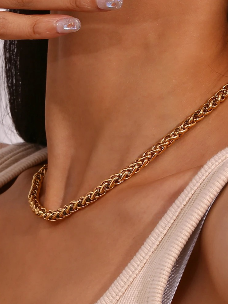 Isadora Gevlochten Chain Ketting - Rosa Jewels
