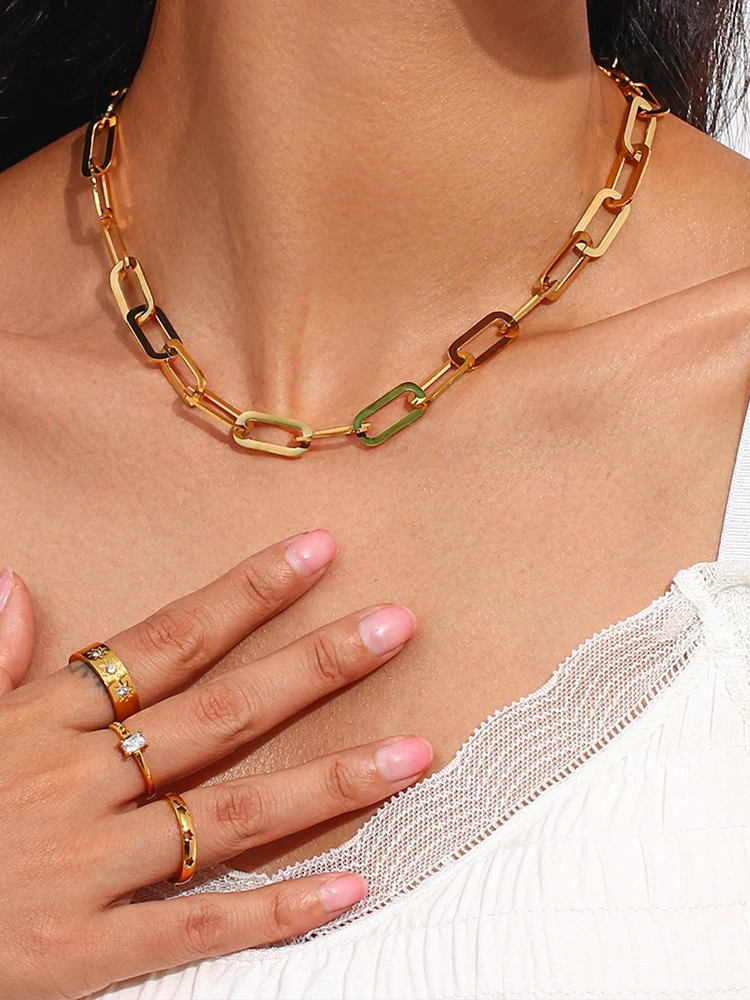 Karlijn Paperclip Schakelketting - Pre-order - Rosa Jewels