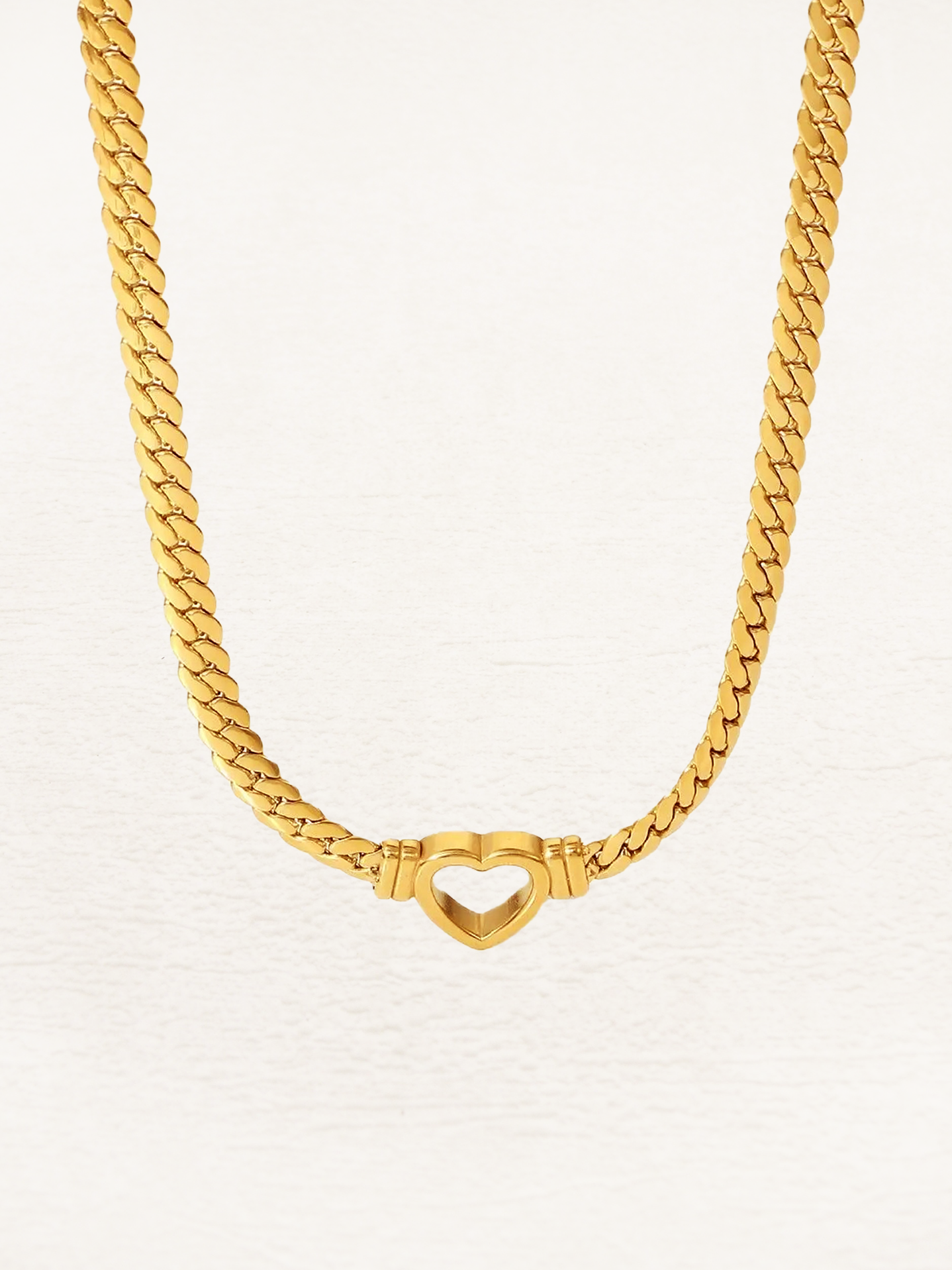 Kylie Chunky Chain Hartjes Ketting Goud