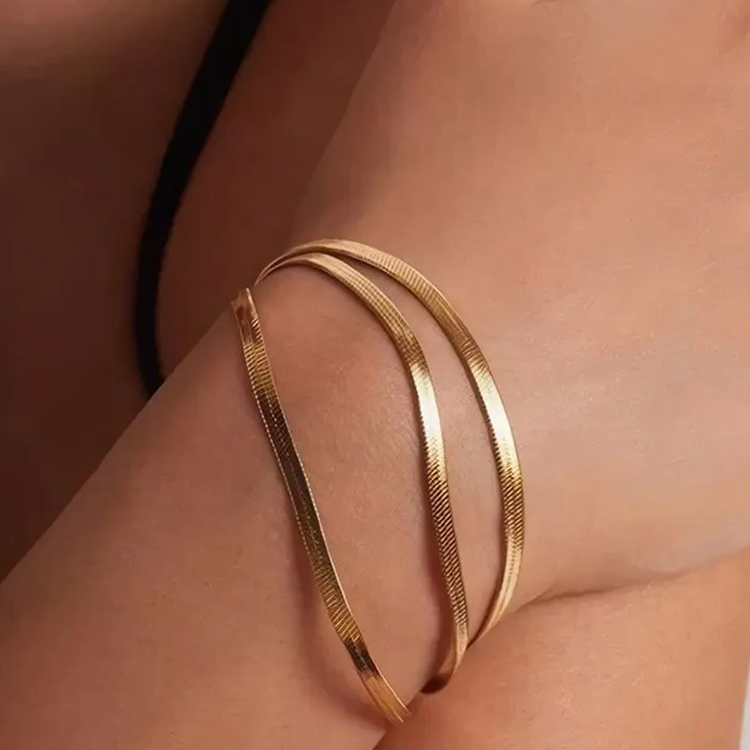 Lily Snake Chain Armband - Rosa Jewels