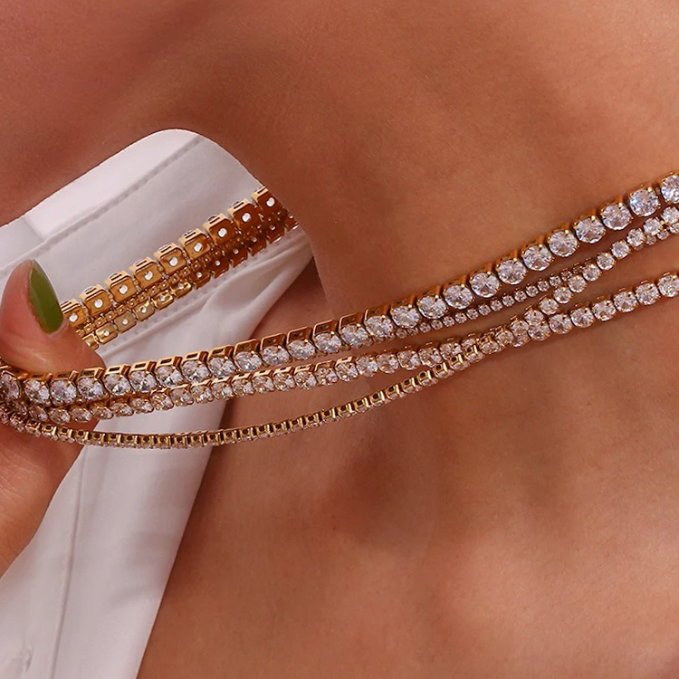 Linnea Tennis Ketting - Rosa Jewels