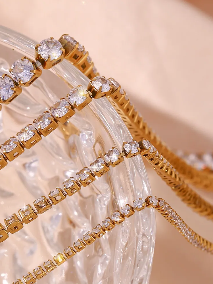 Linnea Tennis Ketting - Rosa Jewels