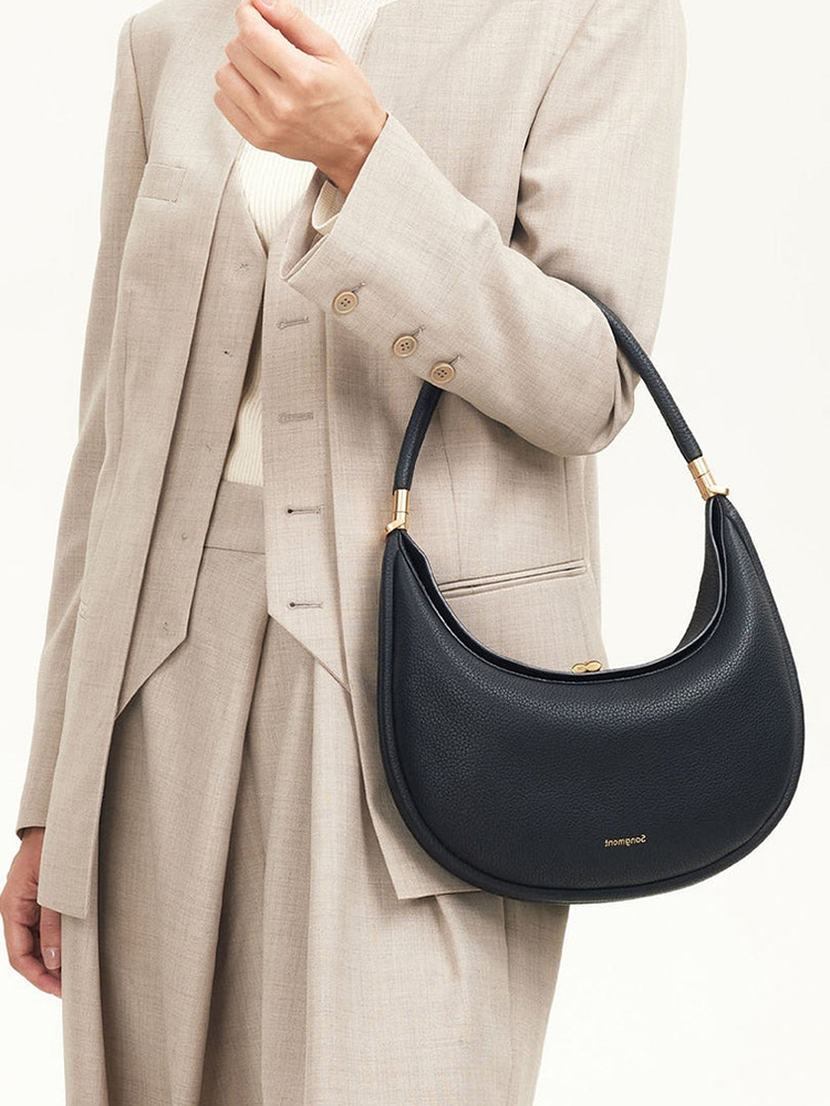 Luna Stijlvolle Leren Handtas | Schoudertas | Ronde Tas Dames | Crossbody Tas